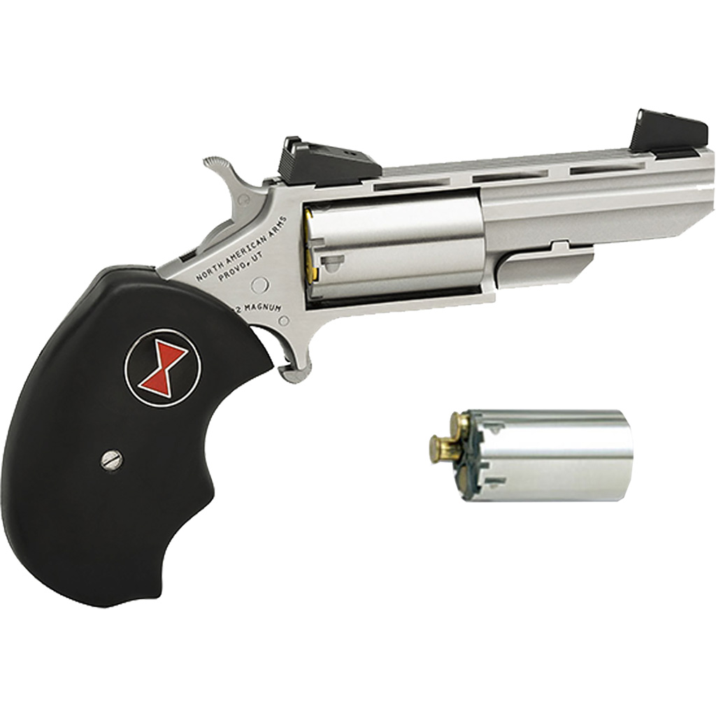 NAA Black Widow Revolver Combo 22 LR/.22 WMR Stainless/Black 2 in. 5 rd. AS-img-0