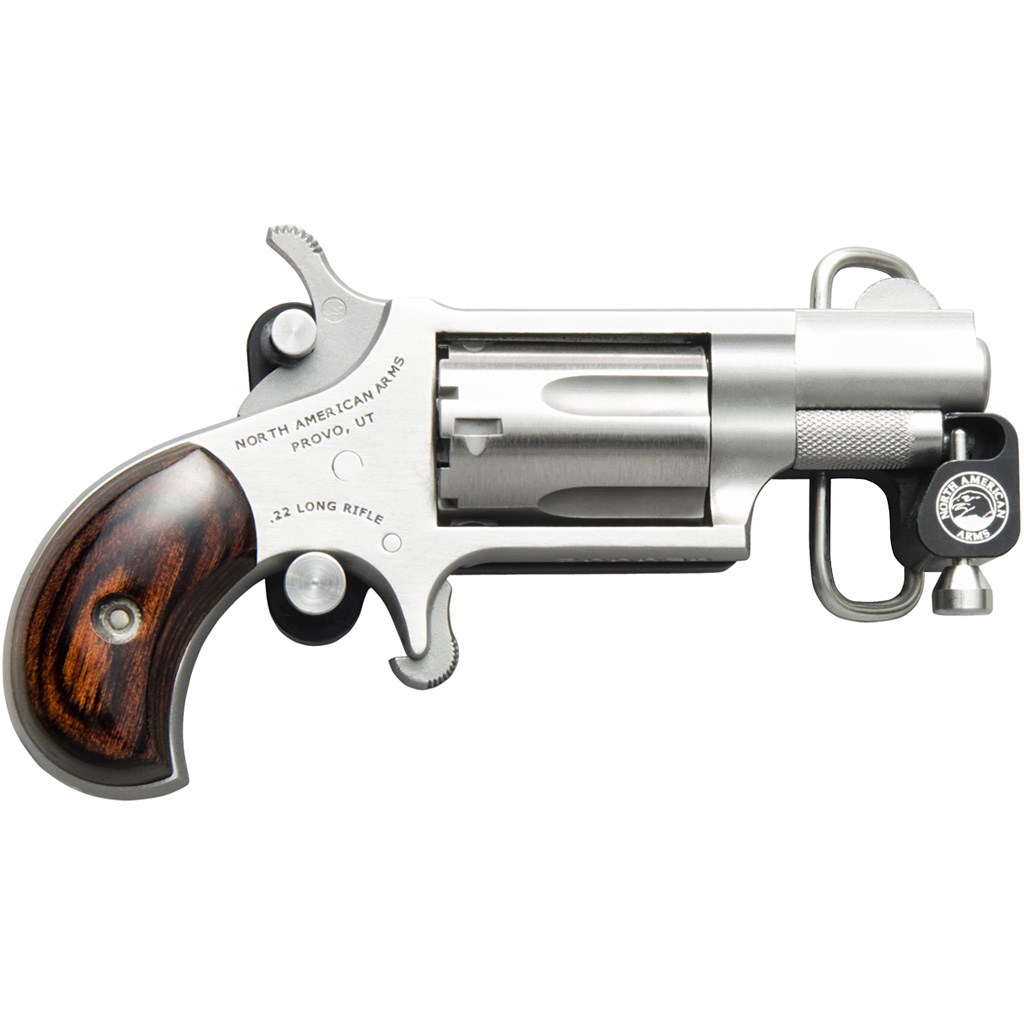 NAA Mini-Revolver w/ Belt Buckle 22 LR Stainless/Matte Wood 1.13 in. 5 rd.-img-0