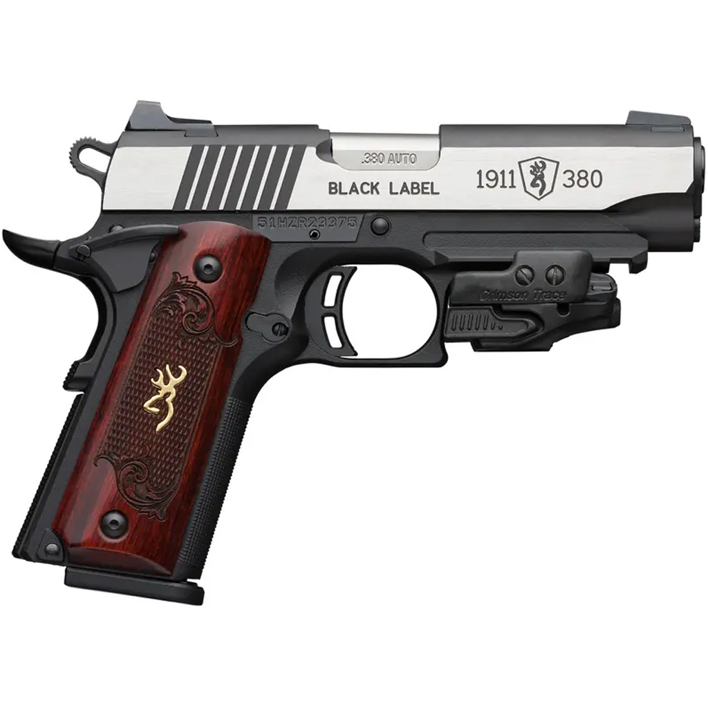Browning 1911-380 Black Label  380 ACP 3.625 in. Black 8 rd. Crimson Trace-img-0
