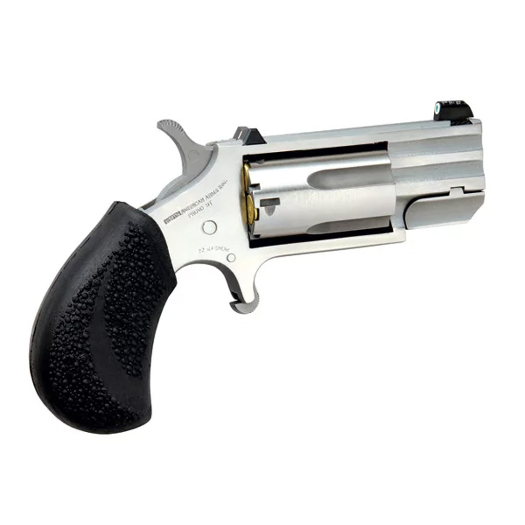 NAA Pug Revolver 22 WMR Stainless/Black Rubber 1 in. 5 rd XS White-img-0